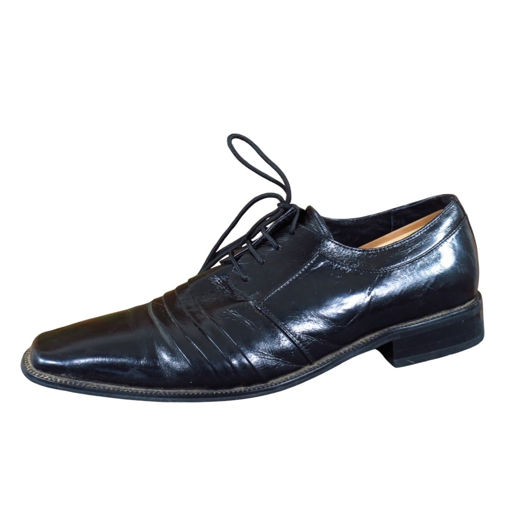 Stacy Adams Raynor Mens Oxford Size 11 Formal Dress Shoes Black Leather Pleated